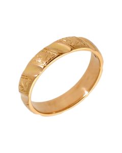 Pre-Owned 22ct Yellow Gold 4mm Patterned Wedding Band Ring