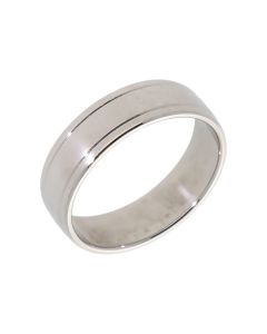 Pre-Owned Platinum 6mm Edged Wedding Band Ring