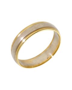 Pre-Owned 18ct Yellow & White Gold 6mm Wedding Band Ring