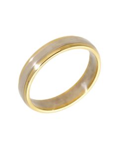 Pre-Owned 18ct Yellow & White Gold 4mm Wedding Band Ring