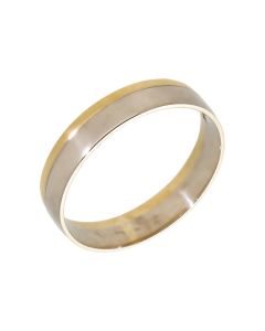 Pre-Owned 18ct Yellow & White Gold 5mm Wedding Band Ring