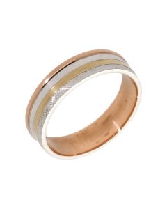 Pre-Owned 9ct Yellow Rose & White Gold 6mm Wedding Band Ring