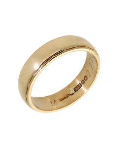 Pre-Owned 9ct Yellow Gold Edged 5mm Wedding Band Ring