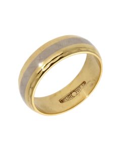 Pre-Owned 18ct Yellow & White Gold 6mm Wedding Band Ring