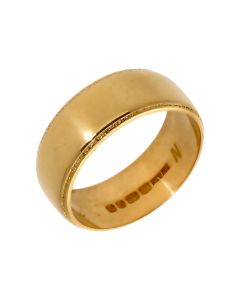 Pre-Owned 22ct Gold 7mm Edged Wedding Band Ring