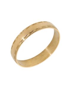Pre-Owned 18ct Yellow Gold 4mm Patterned Wedding Band Ring