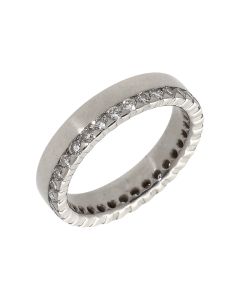 Pre-Owned Platinum Diamond Set 4mm Band Ring