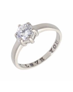 Pre-Owned 9ct White Gold Cubic Zirconia Solitaire Ring