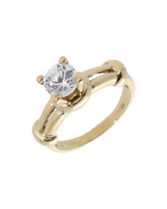 Pre-Owned 9ct Gold Cubic Zirconia Solitaire Ring