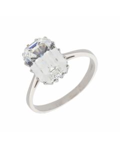 Pre-Owned 14ct White Gold Cubic Zirconia Solitaire Ring