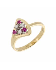 Pre-Owned 18ct Yellow Gold Ruby & Diamond Dress Ring