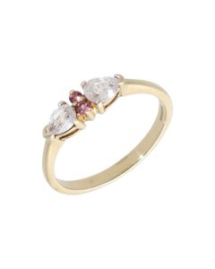 Pre-Owned 9ct Gold Pink & White Gemstone Set Dress Ring
