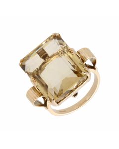 Pre-Owned 9ct Yellow Gold Vintage Style Quartz Dress Ring