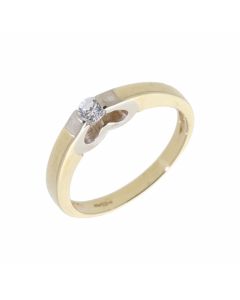 Pre-Owned 9ct Gold Heart Set Cubic Zirconia Solitaire Ring