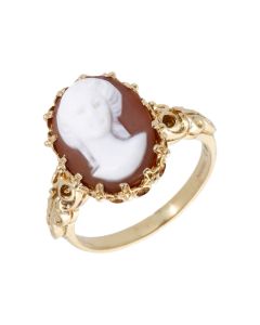 Pre-Owned 9ct Yellow Gold Oval Cameo Dress Ring