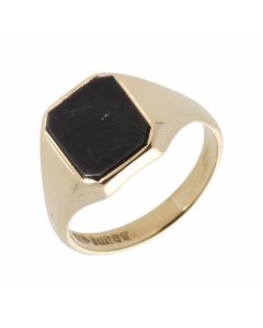 Pre-Owned 9ct Yellow Gold Onyx Signet Ring