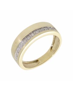 Pre-Owned 9ct Yellow Gold Diamond Set Band Ring