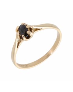 Pre-Owned 9ct Yellow Gold Sapphire Solitaire Dress Ring