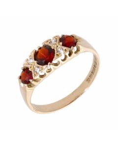 Pre-Owned 9ct Yellow Gold Garnet & Spinel Dress Ring