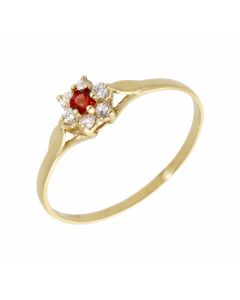 Pre-Owned 9ct Yellow Gold Gemstone Set Cluster Ring