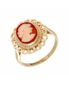 Pre-Owned 9ct Yellow Gold Cameo Dress Ring