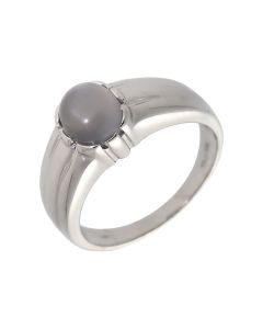Pre-Owned 9ct White Gold Moonstone Signet Ring