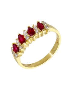Pre-Owned 18ct Gold Red Spinel & Diamond Dress Ring