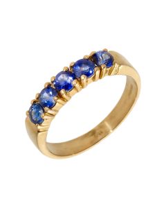 Pre-Owned 14ct Yellow Gold Sapphire 5 Stone Eternity Ring