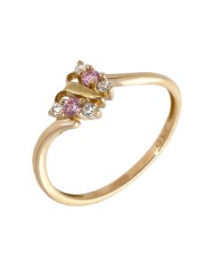 Pre-Owned 9ct Yellow Gold Gemstone Set Butterfly Dress Ring