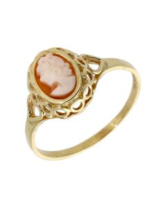 Pre-Owned 9ct Yellow Gold Oval Cameo Dress Ring