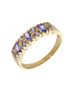 Pre-Owned 9ct Yellow Gold Multi Stone Tanzanite Dress Ring