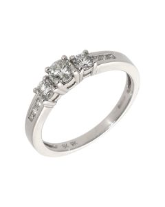 Pre-Owned 9ct White Gold 0.50ct Diamond Trilogy Dress Ring
