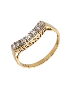 Pre-Owned 9ct Yellow Gold Cubic Zirconia U-Shaped Eternity Ring