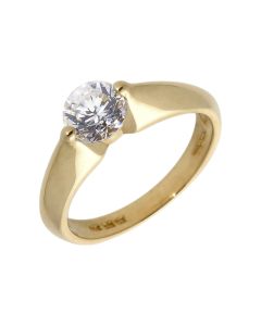 Pre-Owned 14ct Yellow Gold Cubic Zirconia Solitaire Ring