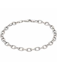 Pre-Owned 9ct White Gold 7 Inch Hollow Belcher Bracelet