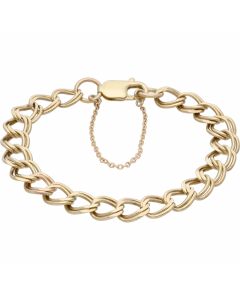 Pre-Owned 9ct Yellow Gold 8 Inch Double Curb Link Bracelet