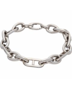 Pre-Owned 9ct White Gold 7.5 Inch Fancy Hollow Link Bracelet