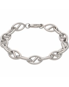 Pre-Owned 9ct White Gold Hollow Anchor Link Style Bracelet