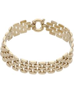 Pre-Owned 9ct Yellow Gold 7.5 Inch Hollow Brick Link Bracelet