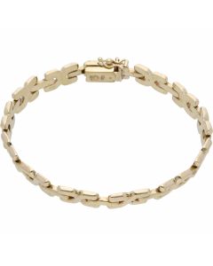 Pre-Owned 9ct Yellow Gold 7.5 Inch Hollow Kiss Link Bracelet