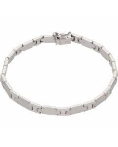 Pre-Owned 9ct White Gold 7.5 Inch Hollow Bar Link Bracelet