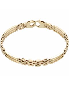 Pre-Owned 9ct Yellow Gold 7.5 Inch Brick & Bar Link Bracelet