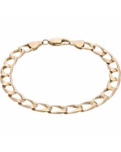 Pre-Owned 9ct Yellow Gold 9 Inch Square Curb Bracelet