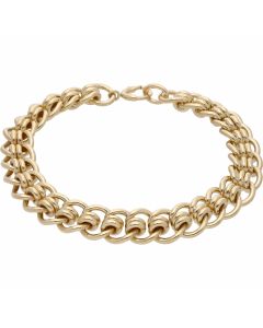 Pre-Owned 9ct Yellow Gold Fancy Roller Link Curb Style Bracelet