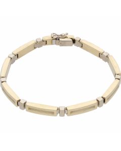 Pre-Owned 9ct Yellow & White Gold 7.5 Inch Bar Link Bracelet