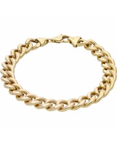 Pre-Owned 9ct Yellow Gold 8 Inch Hollow Curb Bracelet