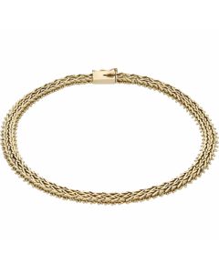 Pre-Owned 9ct Yellow Gold 8.5 Inch Fancy Textured Link Bracelet