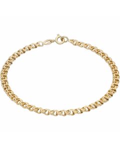 Pre-Owned 9ct Yellow Gold 7 Inch Fancy Double Curb Link Bracelet