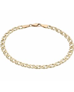 Pre-Owned 9ct Yellow Gold 8.3 Inch Double Curb Bracelet