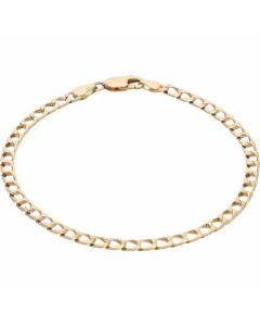 Pre-Owned 9ct Yellow Gold 7.8 Inch Square Curb Bracelet